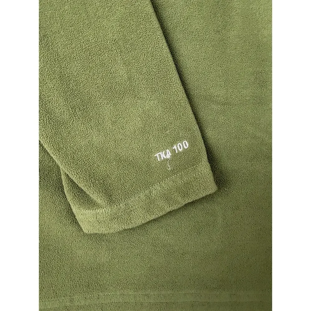 The North Face TKA 100 Mens Large Green Fleece 1/4 Zip Pullover Jacket